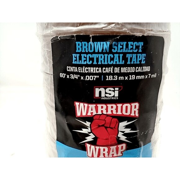 10 PACK NSI WW-722-BN Warrior Wrap 7mil General Vinyl Brown Electrical Tape 60ft - Picture 6 of 12